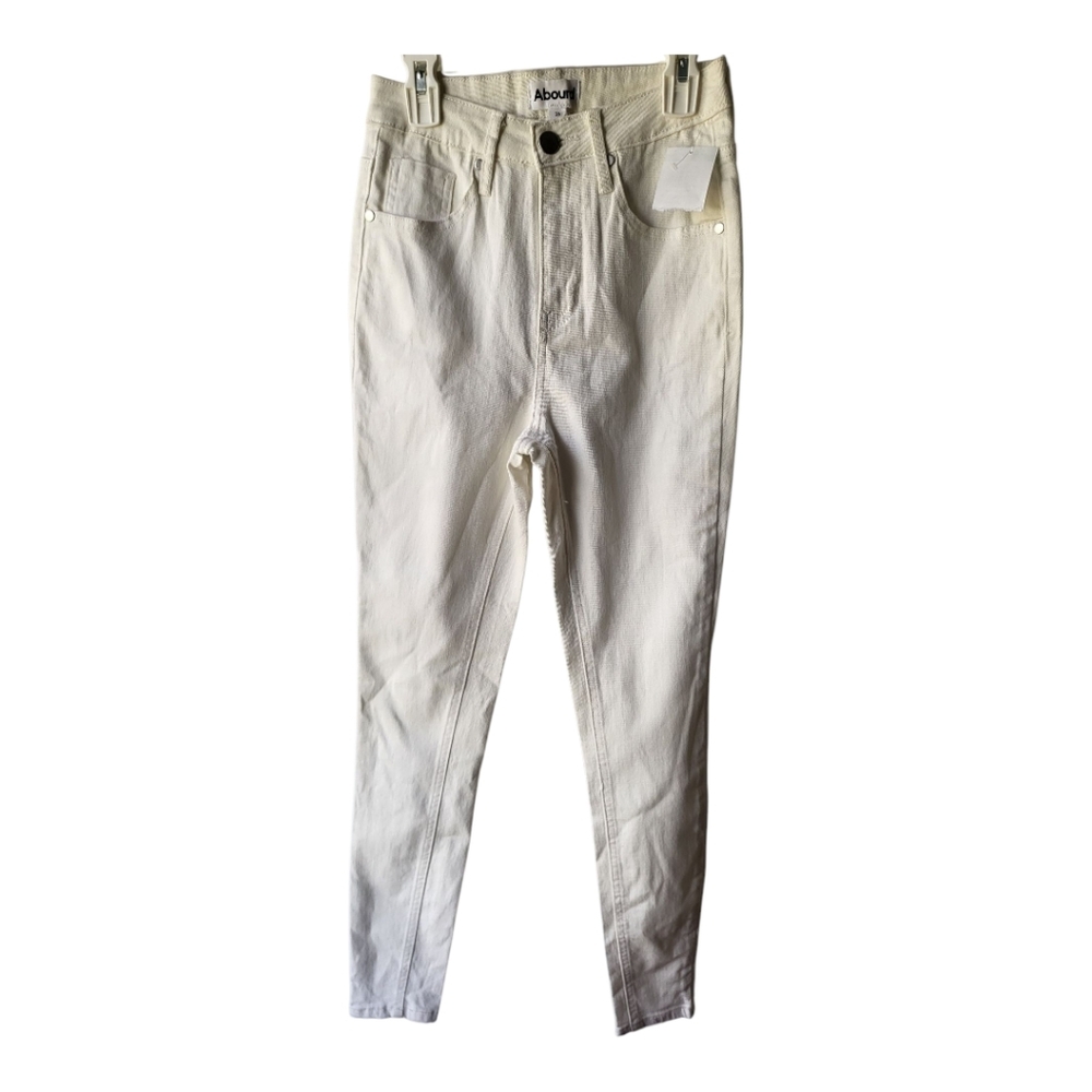 💕Abound High Rise Skinny White Denim Jeans. Size 26‎ New